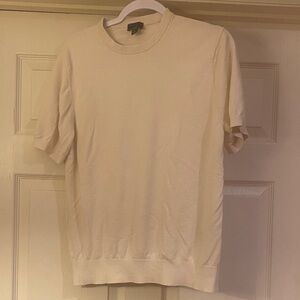 Todd Snyder Cream Short Sleeve Sweater Sz L